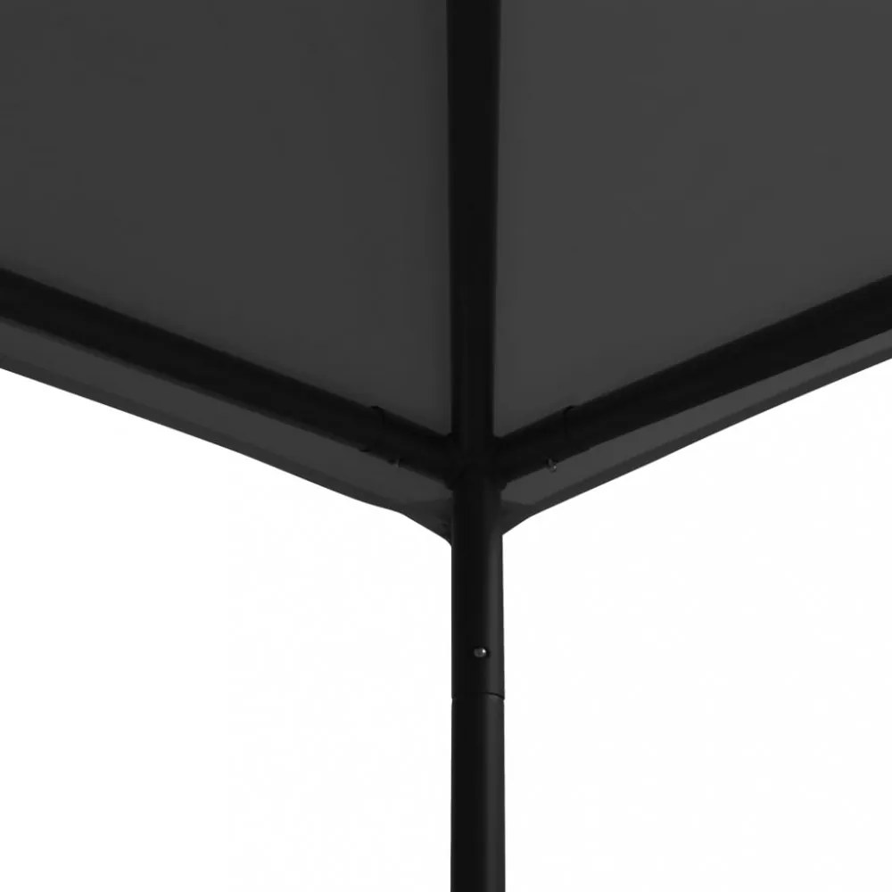 antracitszürke szövet és acél pavilon 3 x 3 m 180 g/m²