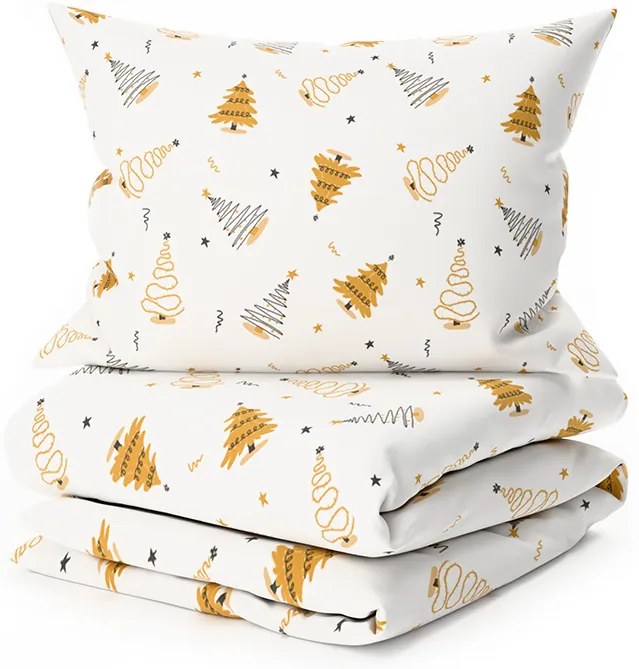 Pamut ágynemű FROST & GOLD fehér Ágyneműhuzat mérete: 70 x 90 cm | 140 x 200 cm