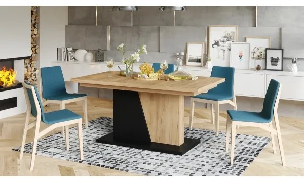 Kihúzható étkezőasztal NINO craft tölgy/fekete