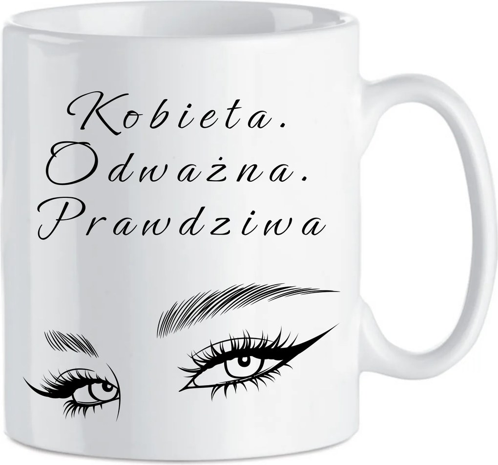 Kerámia bögre Ajándék Nőnap Születésnap Nő. Bátor. Igazi.