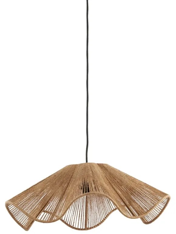 Natúr színű függőlámpa juta búrával ø 48 cm Fodara – Light & Living