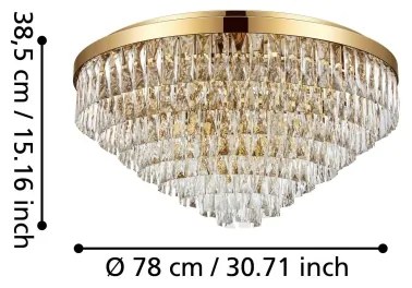 Eglo 39459 - Mennyezeti lámpa VALPARAISO 16xE14/40W/230V arany