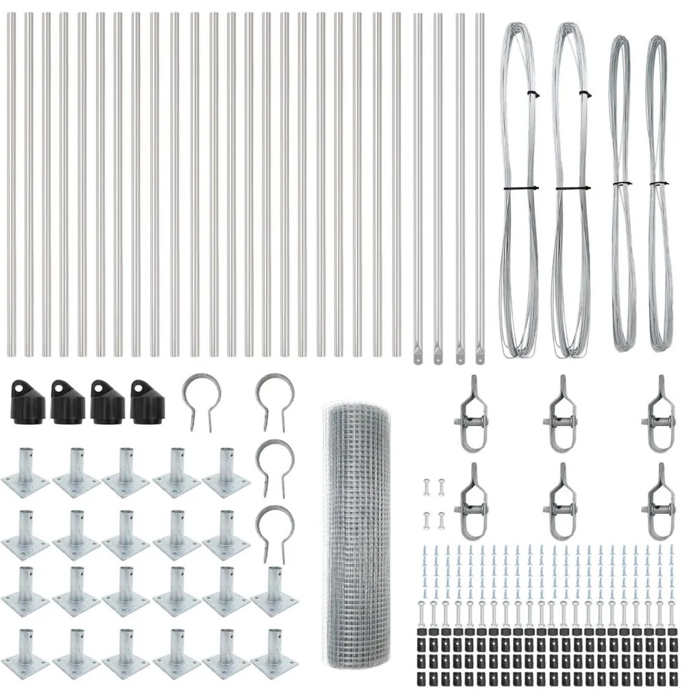 Hegesztett Drótháló Kerítés 13 Flanged Oszloppal 0.8x50 m Galvanizált Acél