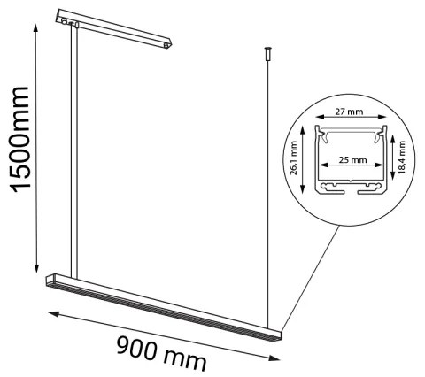 Shilo 1952 - LED Csillár zsinóron HANAWA LED/32W/230V 3000K CRI 90 fekete