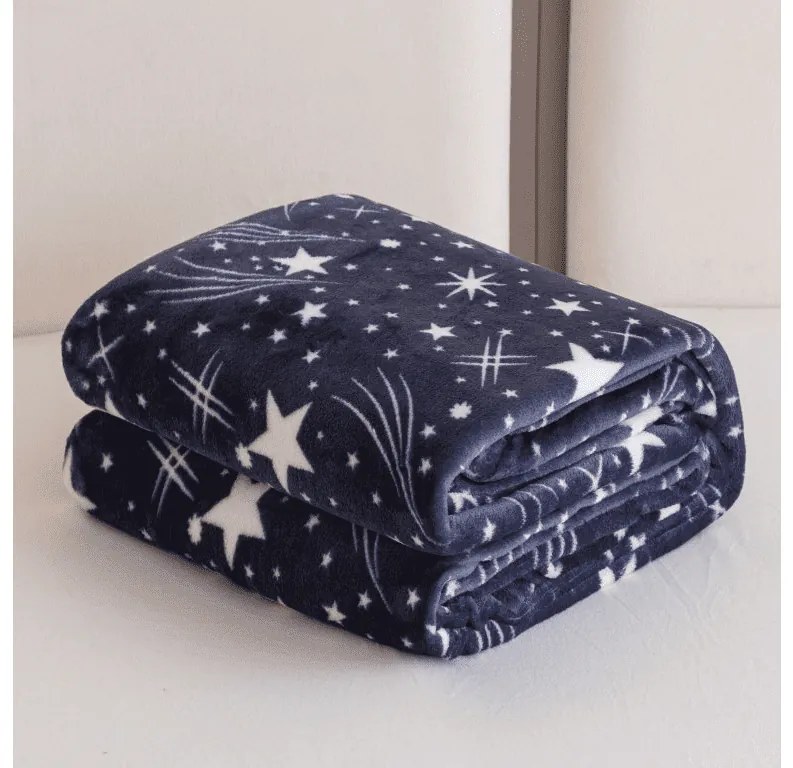 Mikroplüss takaró STARLIGHT, sötétkék Méret: 200 x 220 cm