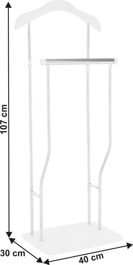Fogas, néma szolga, króm + fehér, ELIAS