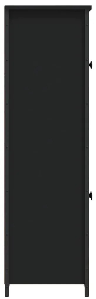 fekete szerelt fa magasszekrény 62 x 32 x 106,5 cm
