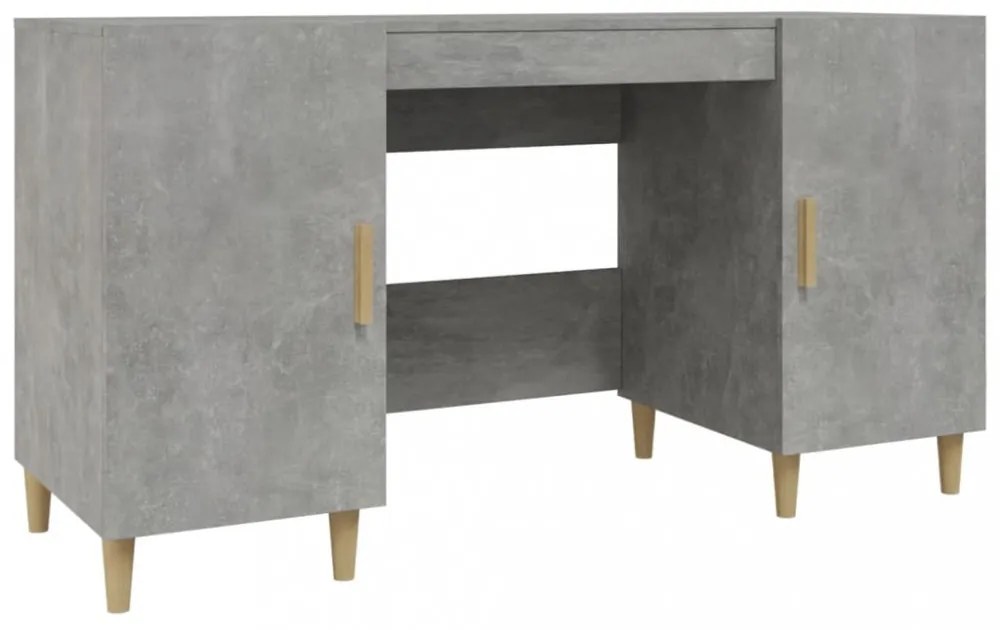 betonszürke szerelt fa íróasztal 140 x 50 x 75 cm