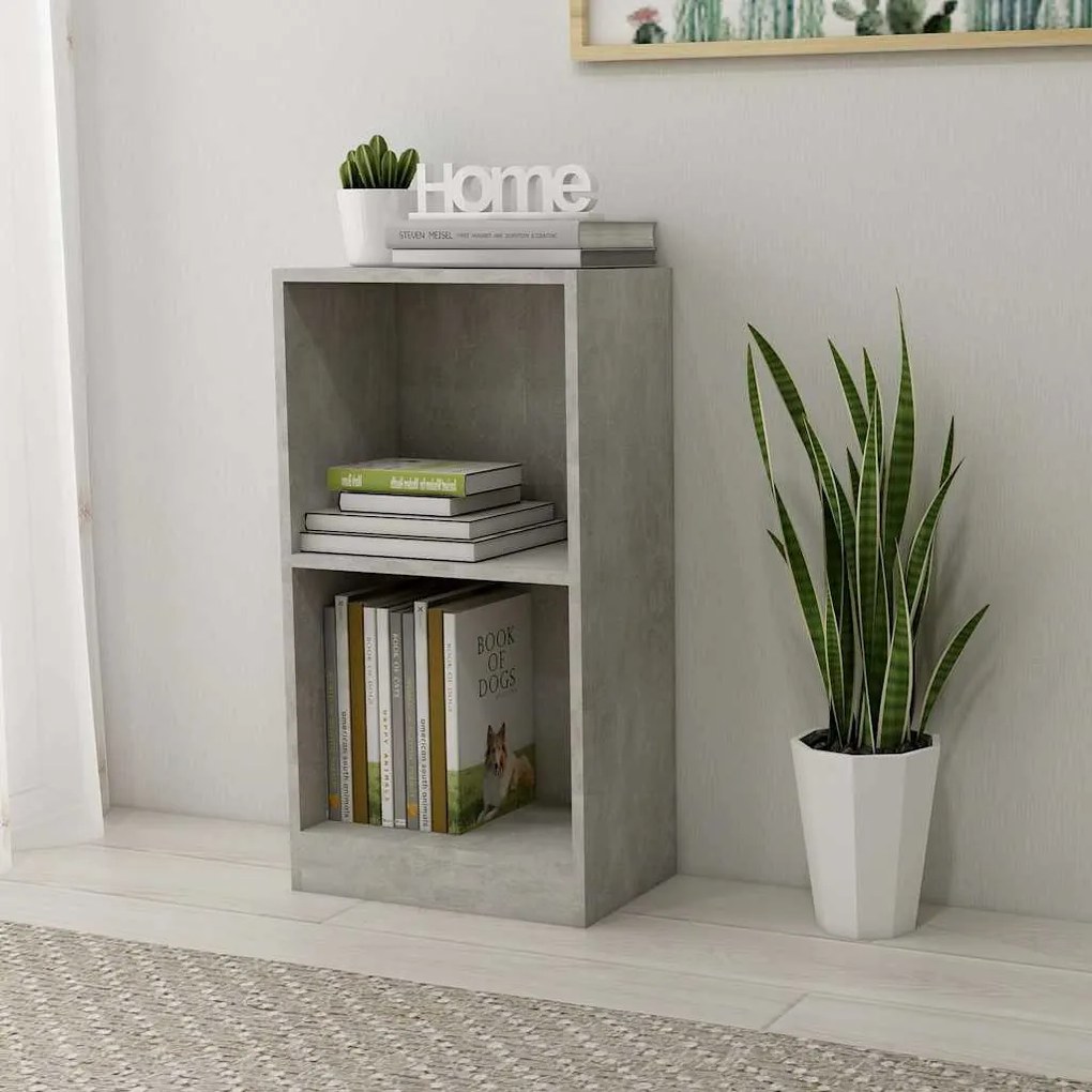 betonszürke szerelt fa könyvespolc 40x24x75 cm