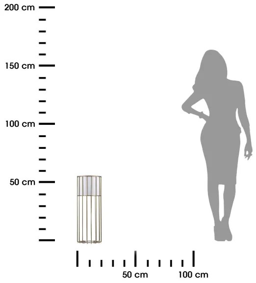 Fém virágcserép LOFT 55x20 cm arany/fehér