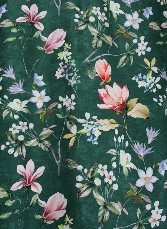 Függöny kész magnólia 140x250 üvegzöld