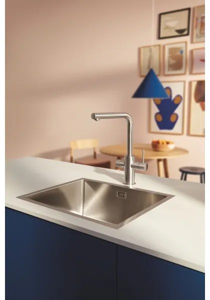 GROHE 30601DC0 - BLUE PURE mosogató csaptelep, kihúzható kifolyófej, rozsdamentes acél