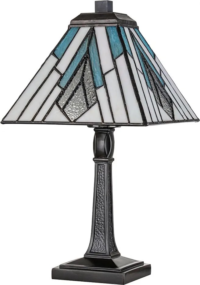 Elstead lighting klasszikus tiffany asztali lámpa alderley barna sokszínű elstf-alderley-tl-m