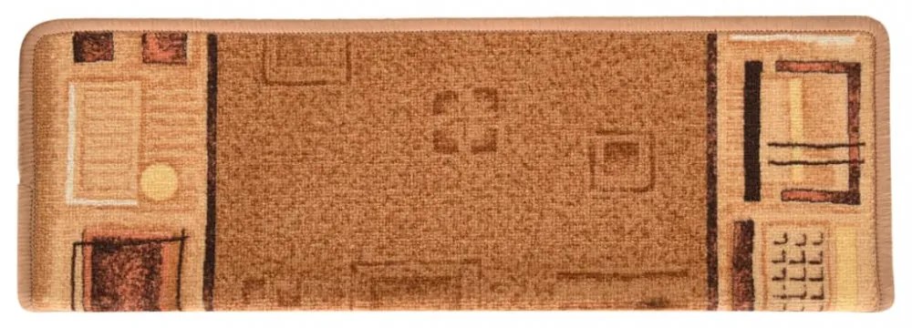 15 db bézs öntapadó lépcsőszőnyeg 65x21x4 cm