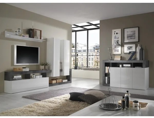 LENOR komód fehér/antracit