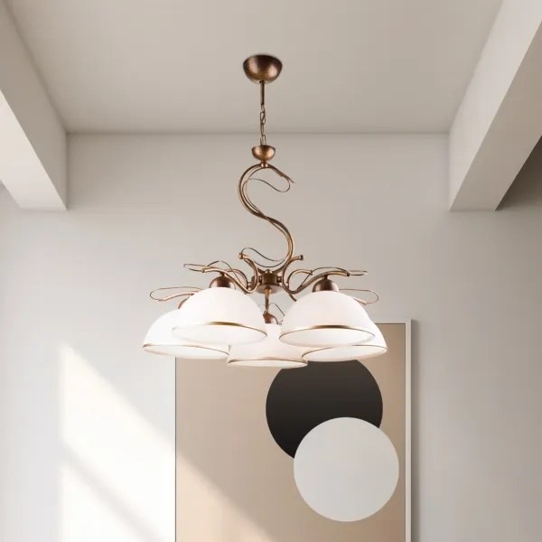 Láncos csillár COBRA 5xE27/60W/230V bronz/patina