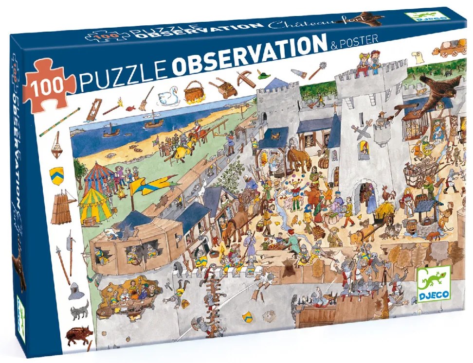 Megfigyeltető puzzle - Bevehetetlen vár, 100 db-os - Fortified castle