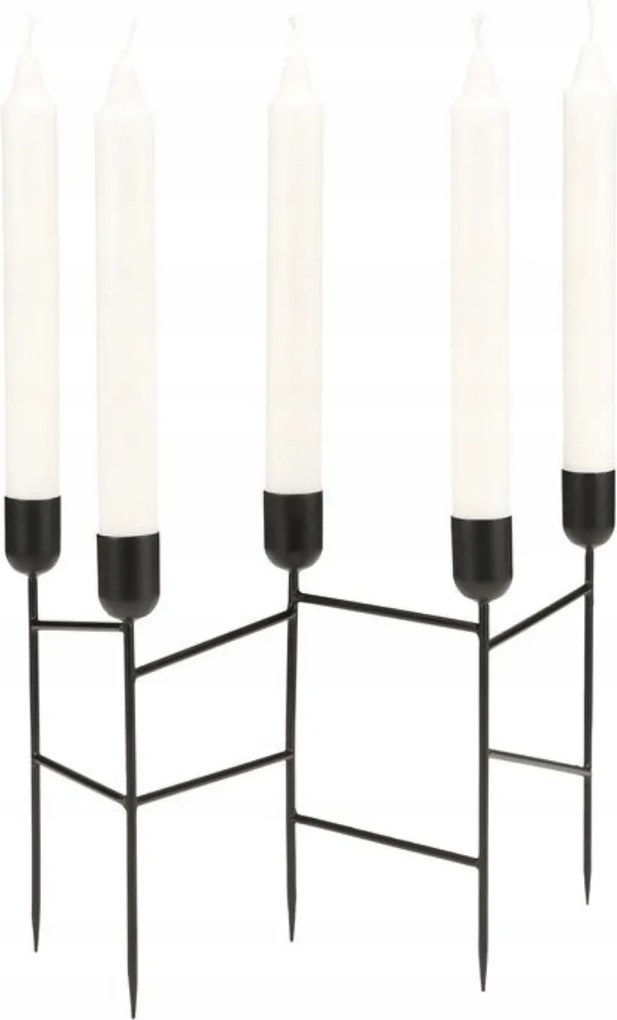 A Simple Mess Spids Gyertyatartó Fém Fekete