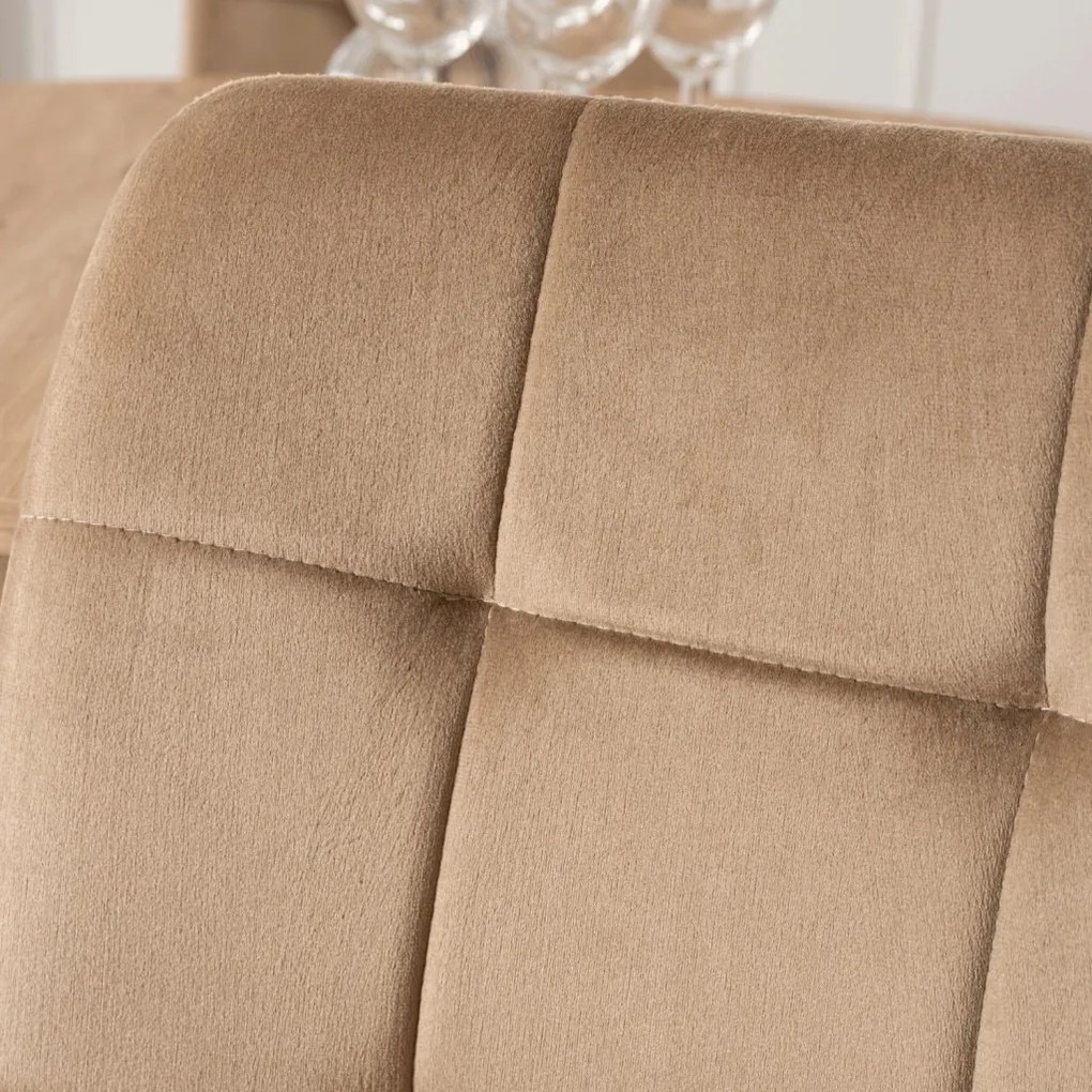 Szék bézs színben, bársony kárpittal FREDY