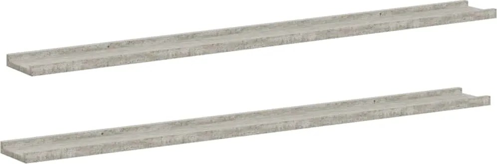 vidaXL 2 db betonszürke fali polc 115 x 9 x 3 cm