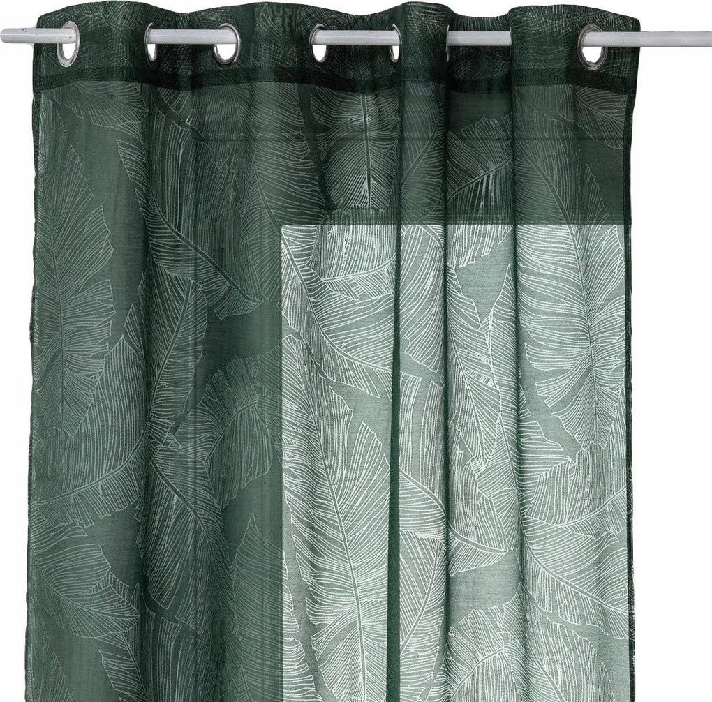 Függöny Kész Zöld Függöny Levél Mintás 140x240