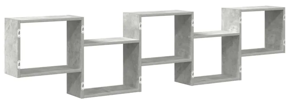 betonszürke szerelt fa fali kockapolc 5 rekeszes színű