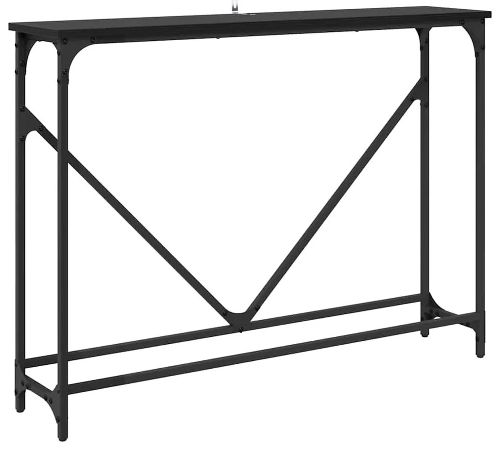 Konzolasztal Musta tammi 102 x 22,5 x 75 cm Faanyag