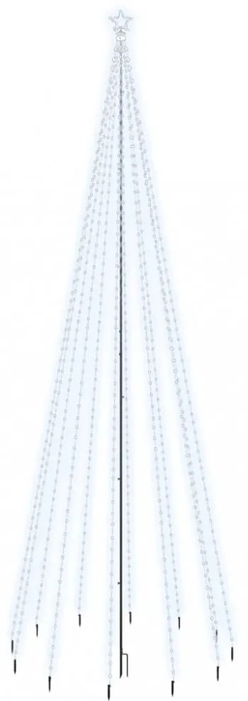karácsonyfa cövekkel 732 hideg fehér LED-del 500 cm
