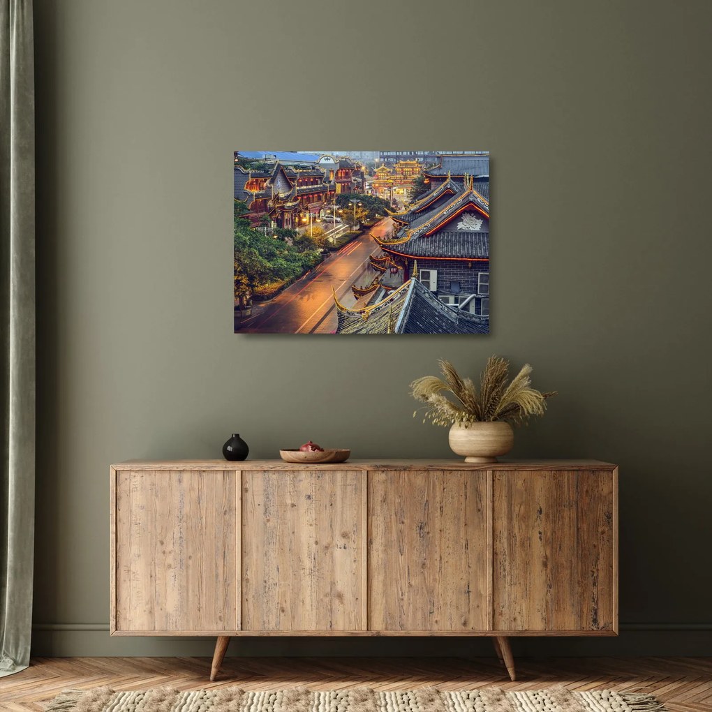 Kép - Qintai Road, Chengdu, Kína (üvegen) (70x50 cm)