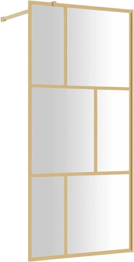 vidaXL aranyszínű zuhanyfal átlátszó ESG üveggel 80 x 195 cm