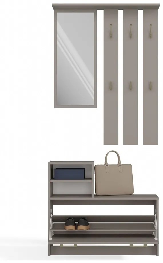 Faenza GAR előszobafal, 85x180x24 cm, agyag színű