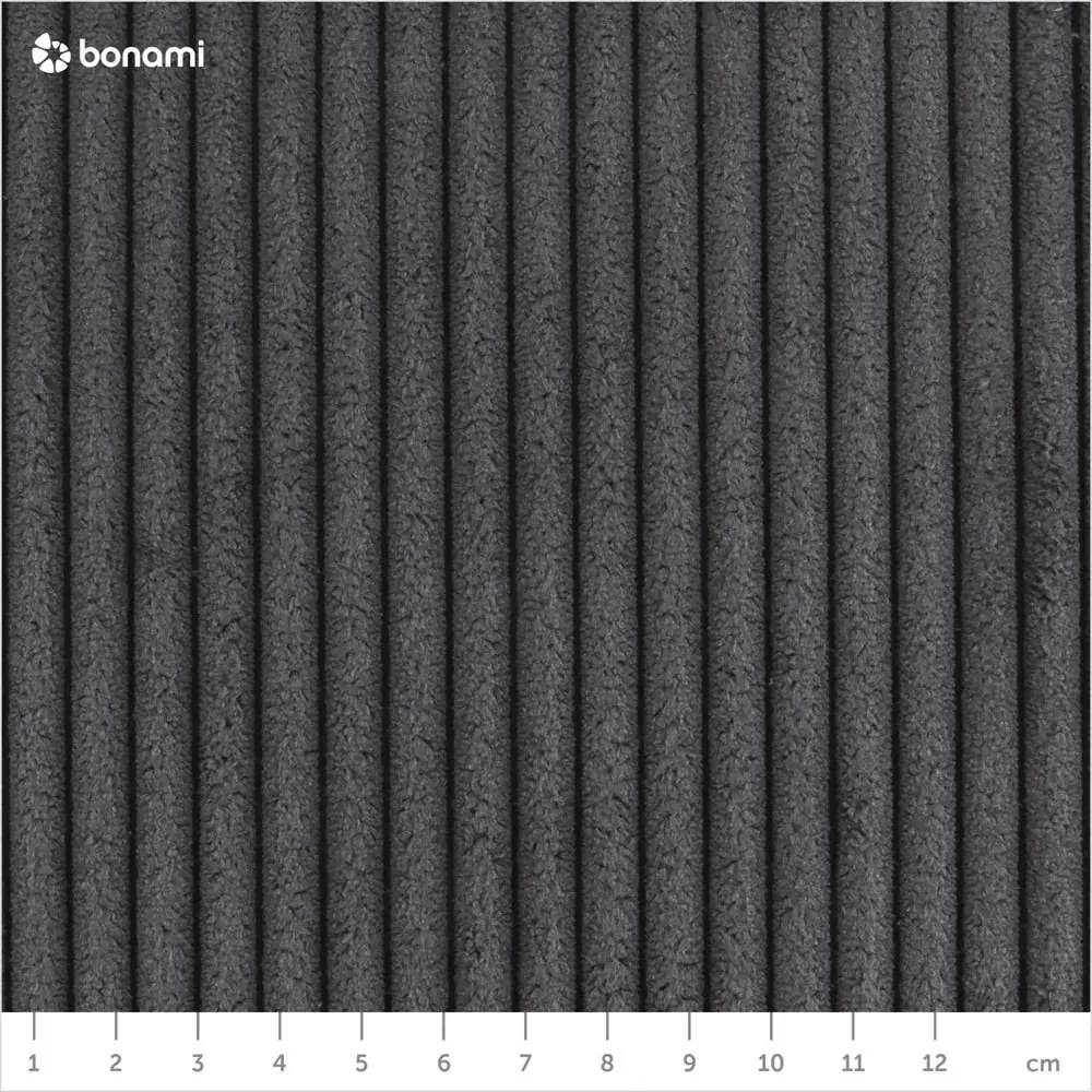 Sötétszürke kordbársony kinyitható kanapé 195 cm Nona – Makamii