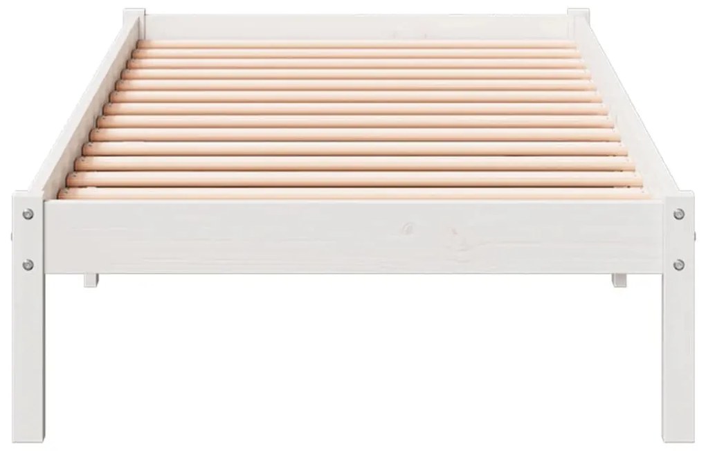 fehér tömör fenyő extra hosszú ágykeret matrac nélkül 100x210cm