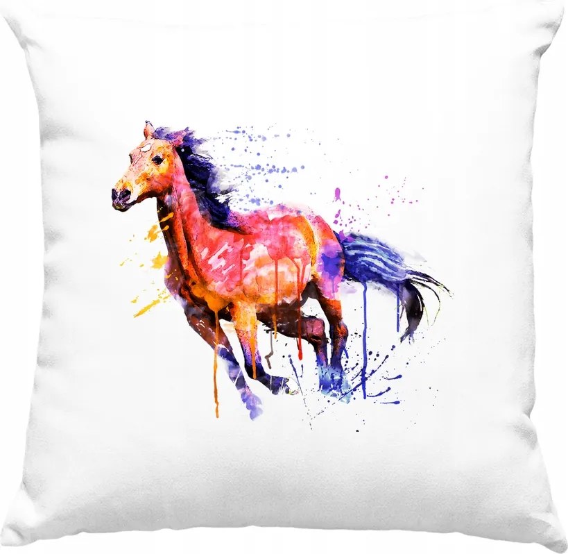 Ló párna Virágok Művészet 1 Fehér