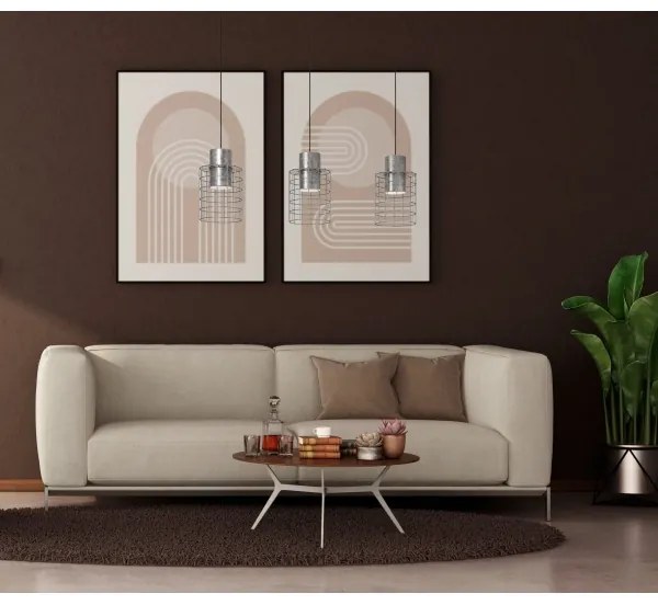 Eglo 43648 - Csillár zsinóron MILLIGAN 3xE27/40W/230V ezüst