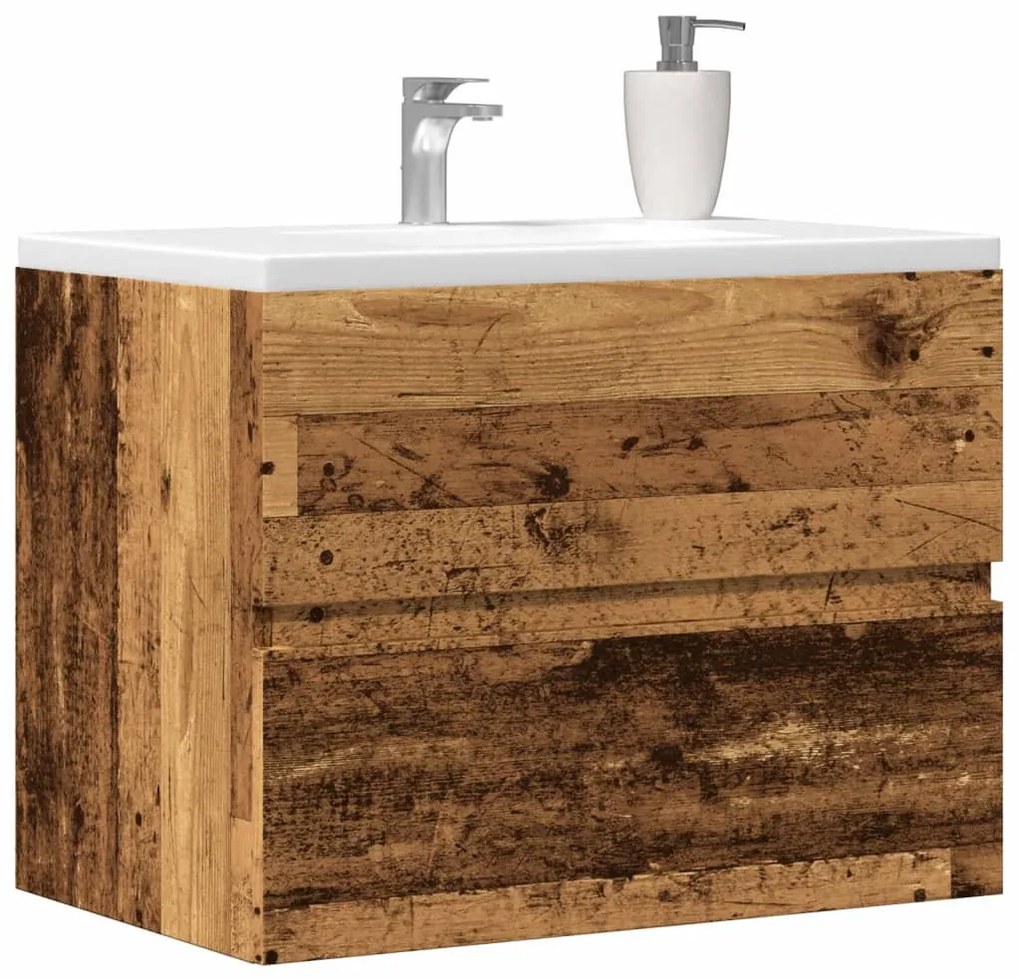 Antik fa színű szerelt fa fürdőszobaszekrény 60 x 38,5 x 45 cm