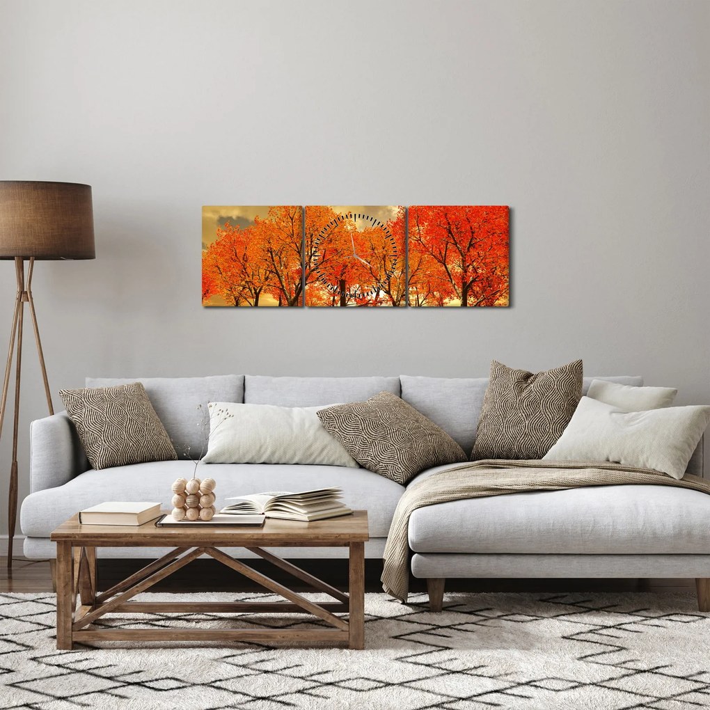 Kép - Ősz (órával) (90x30 cm)