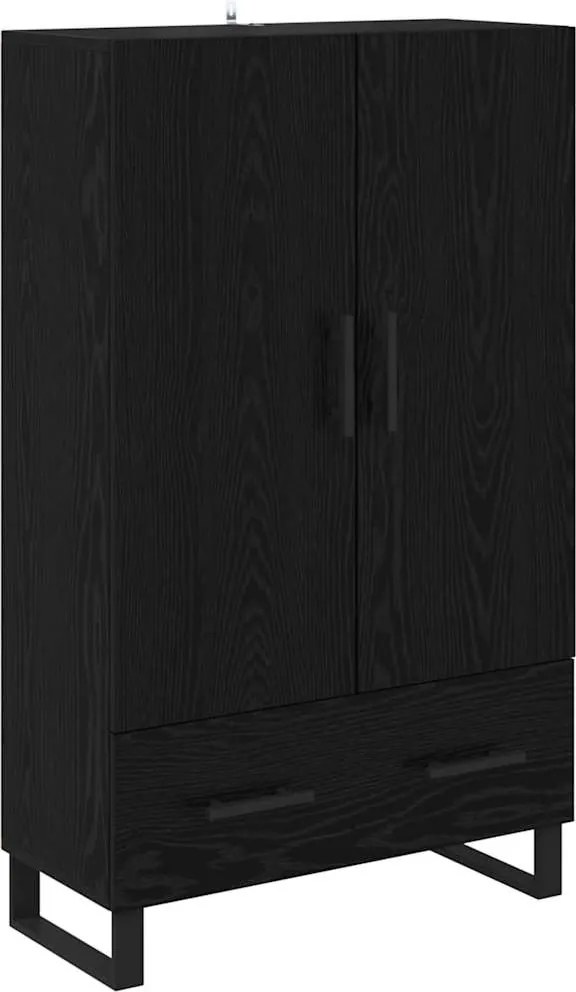 vidaXL Magasfiú fiókkal Fekete tölgy 69,5 x 30 x 115 cm Faanyag