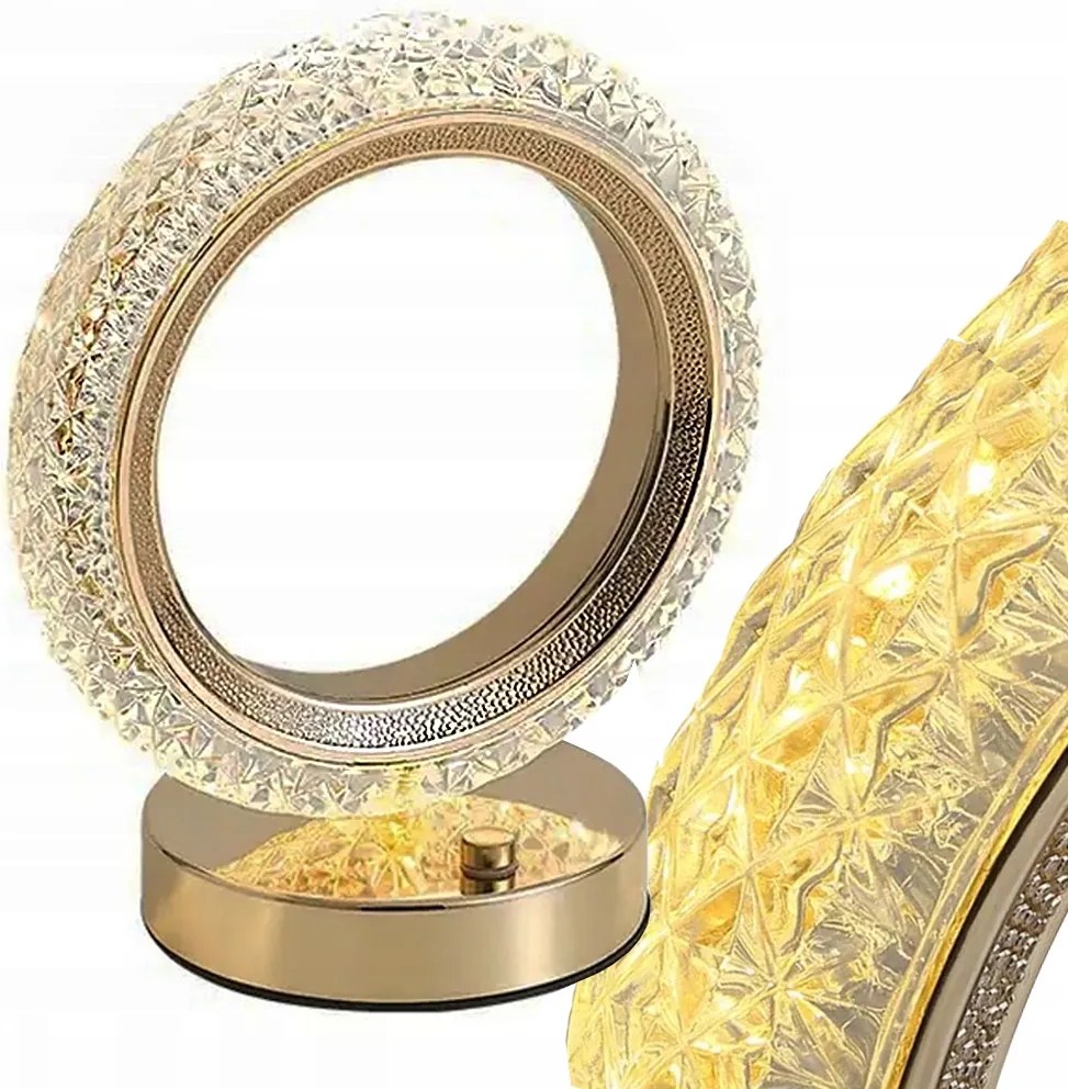 Éjjeli Lámpa Asztali Gyűrű Kristály Led Rgb