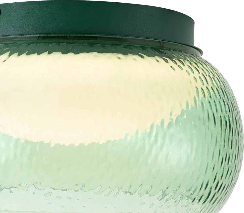 Art Deco mennyezeti lámpa zöld üveggel, beépített LED-del, 3 fokozatban szabályozható - Thimble