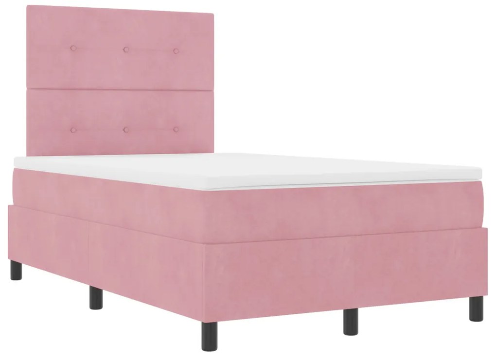 Boxspring ágy matraccal Rózsaszín 120x200 cm Bársonyos