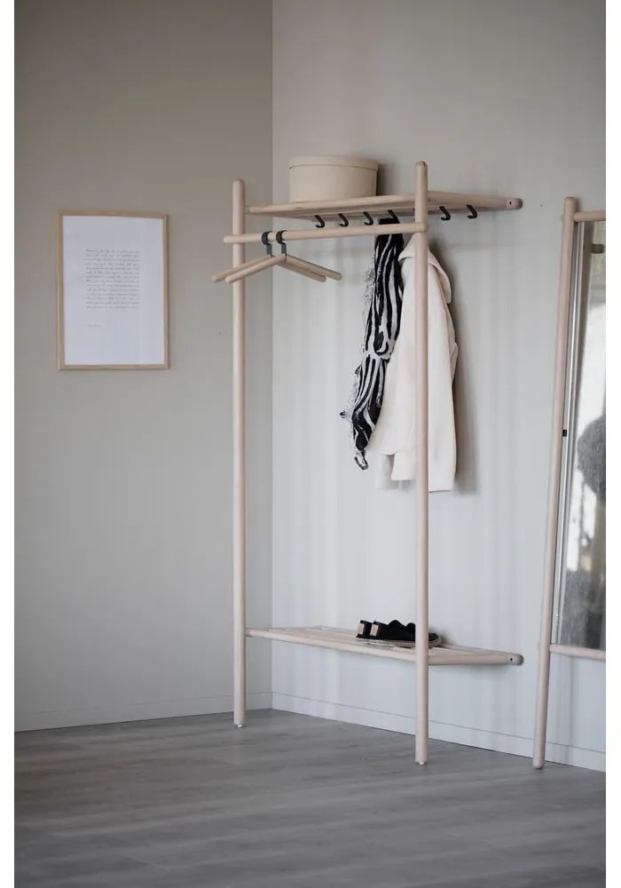 Natúr színű tölgyfa előszoba bútor Milford - Rowico