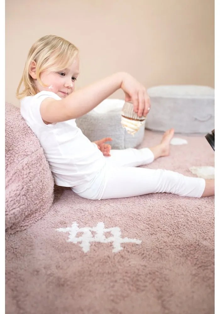 Rózsaszín mosható kézi szövésű pamut gyerek szőnyeg 140x200 cm Noah – Lorena Canals