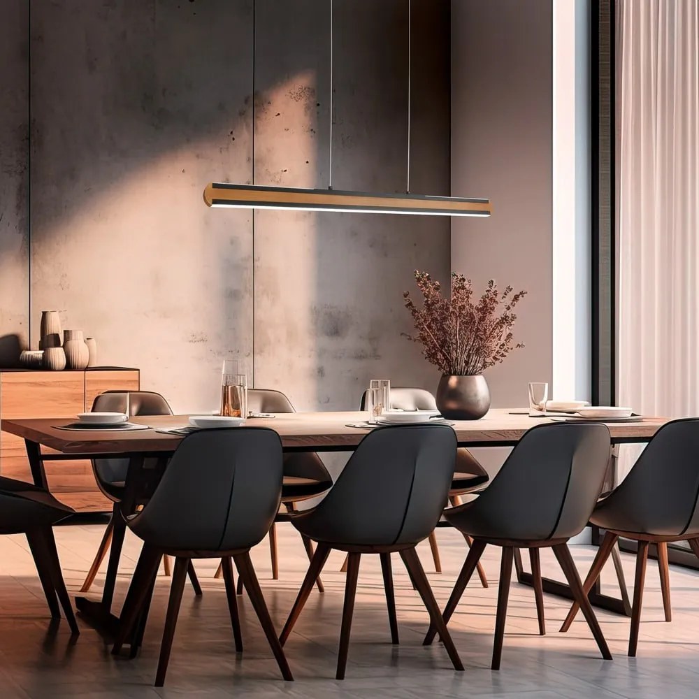 Fekete-natúr színű LED függőlámpa Deacon – Trio