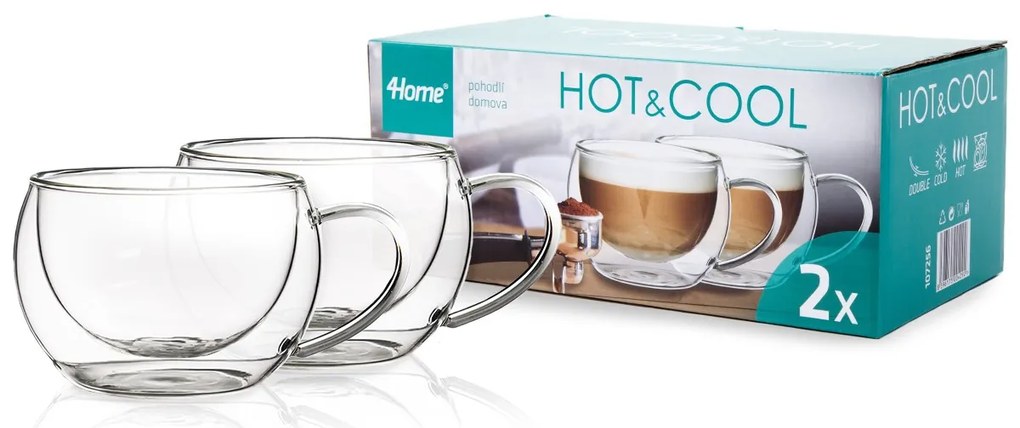 4Home Hot&Cool thermo cappuccino pohár , 2 db