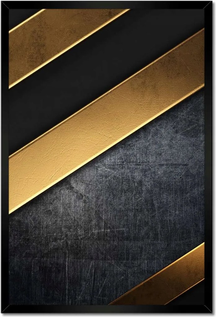 Poszter fekete keretben 40x60 Arany csíkos