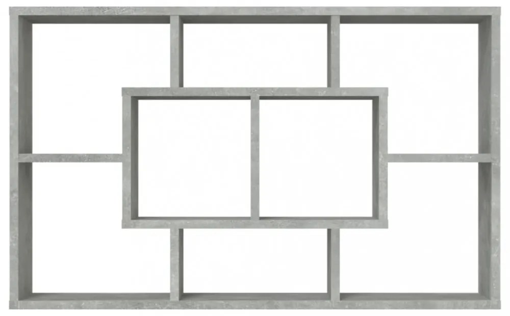 betonszürke szerelt fa fali polc 85 x 16 x 52,5 cm
