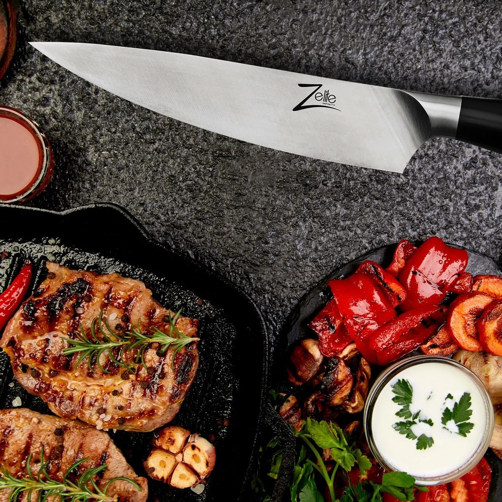 Zelite Infinity by Klarstein Comfort Pro, 8" szakácskés, 56 HRC, rozsdamentes acél