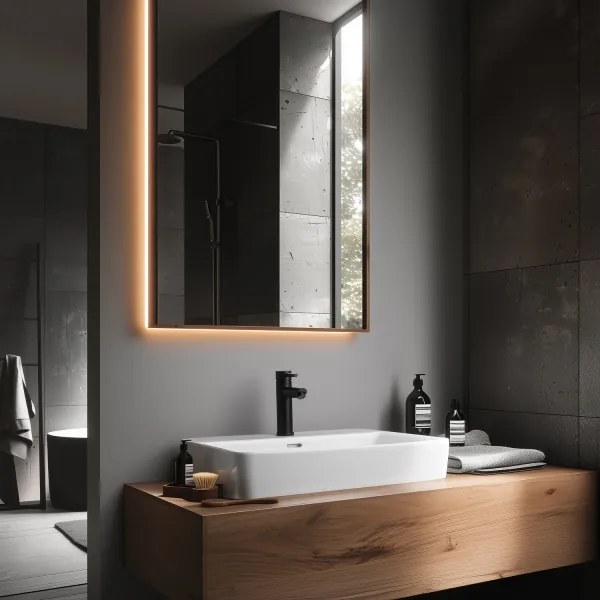 BATH DELUXE 28-017-03-02-02 - Mosdócsap RINGSTED 17,8 cm matt fekete