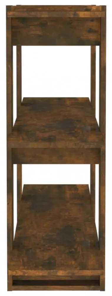 füstös tölgy színű térelválasztó könyvszekrény 100x30x87 cm